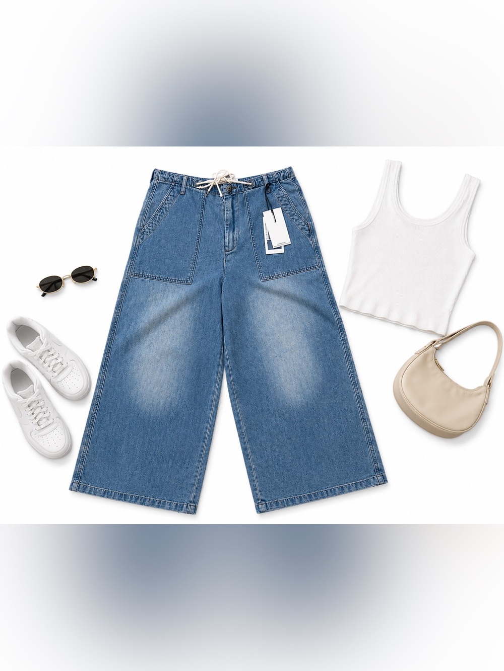 Oat New York Wide-Leg Light Blue Denim Jeans